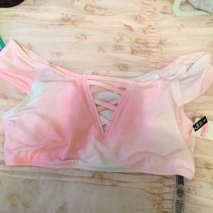 SUPER CUTE OFF THE SHOULDER SWIM TOP!!!!!